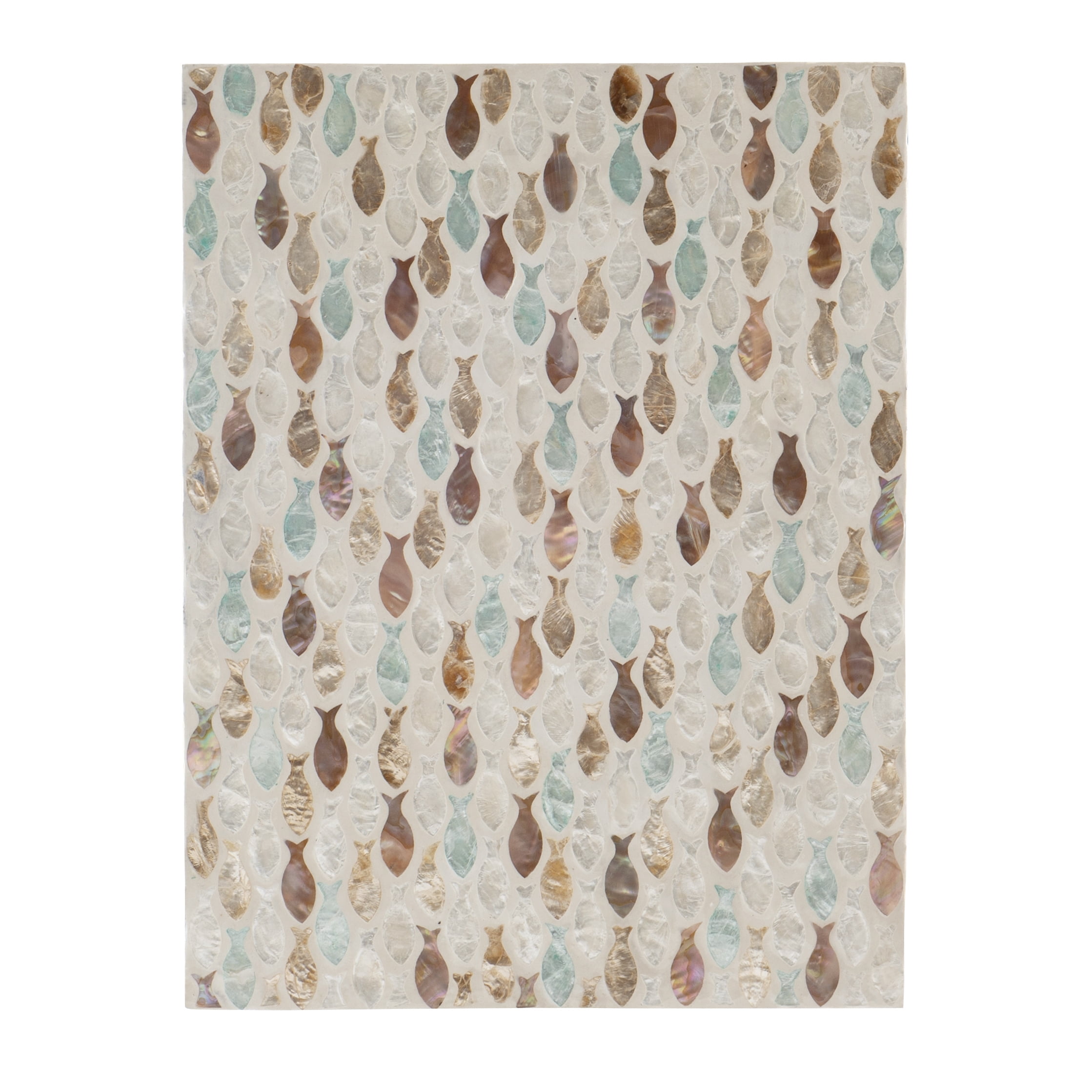 Linon Muldoon C-Table, 26" Tall, Gold/Neutral Capiz Shell Mosaic