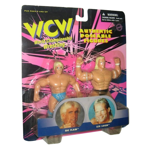 WCW Wrestling Poseable Ric Flair & Lex Luger Toymakers Figure Set