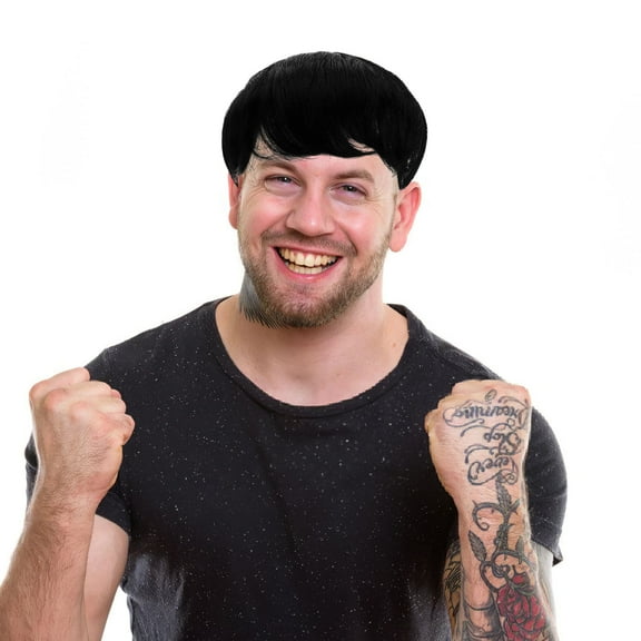 EXHUMKY 1Pcs Realistic Hair Wig for Men with Synthetic Fiber for Short Layered Style