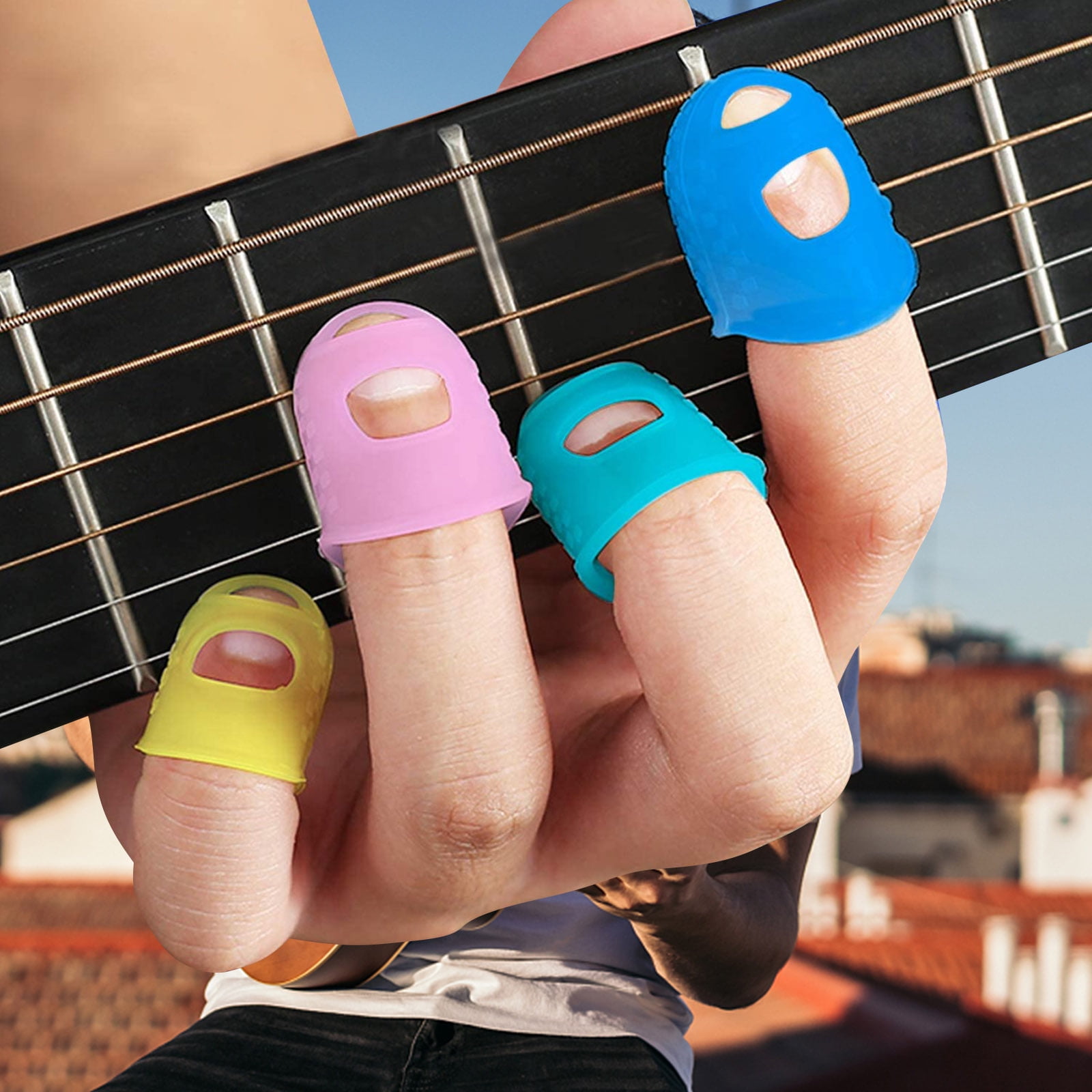 Non Slip Silicone Finger Guards For Ukulele Guitar Knobs Set Of 4