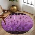 thumbnail image 2 of Large Round Rug 8Ft Washable Non-Slip, Purple Geometric Circle Area Rugs for Living Room Bedroom, Ombre Modern Abstract Art Indoor Floor Mats Carpet Runner for Home Decor, 2 of 8