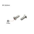 thumbnail image 2 of Uxcell M1.2 x 3mm Silver Tone Phillips Screw Fastener Nickel Plated 350 Pack, 2 of 5