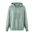 thumbnail image 4 of Warm Hooded Sweatshirts for Women Long Sleeve Lightweight Soft Pullover Knit Sweater Fall Clothes Light Green M, 4 of 4
