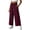 Wine Red, variant on Certgust Hot Sales Linen Pants Women Wide Leg Pants for Women Linen Blend High Waisted Elastic Waist with Bow Decor Casual Loose with Pockets Summer Lightweight Breathable