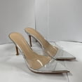 thumbnail image 5 of Women's Clear Pointed Open Toe Stiletto Heel Slide Sandals – Fashion Slip On Transparent Strap High Heels Mules for Party Wedding Prom, 5 of 13
