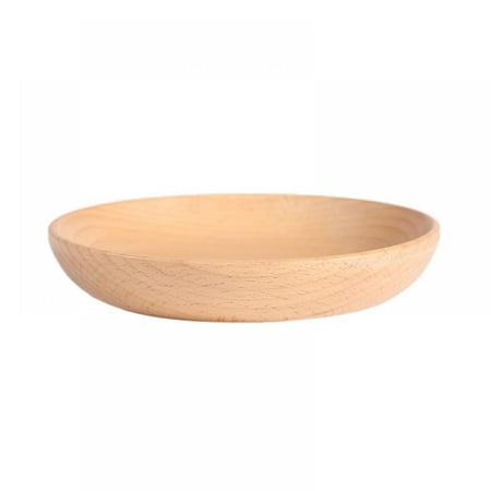 

MEROTABLE 1PC Retro Solid Beech Wood Dinner Plate Western Food Rectangular Round Snack Dessert Serving Tray Storage Trays Kitchen