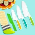thumbnail image 4 of MesaSe 5Pcs Kids Knife Set  Kids Safe Cooking Knives  Nylon Kids Kitchen Knife with Crinkle Cutter for Real Cooking & Cutting Fruit  Bread  Lettuce  Type 4, 4 of 5