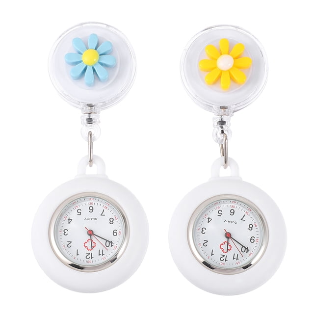 Miangastore Montre de Poche Silicone Blanc 2 Pcs 3.7X1.8X0.6In