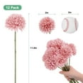 thumbnail image 2 of QZS Fake Flowers Decorations,11.8x3In Mini Pink Fake Chrysanthemum Ball,Pack of 12 Faux Silk Flowers for Home,Office,Coffee,House, 2 of 6