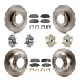 thumbnail image 1 of Transit Auto Front Rear Hub Bearings Assembly Disc Brake Rotors and Semi-Metallic Pads Kit (10Pc) for Car Kia Sedona Hyundai Entourage - Left Right Side (Driver Passenger) KBB-123969, 1 of 11
