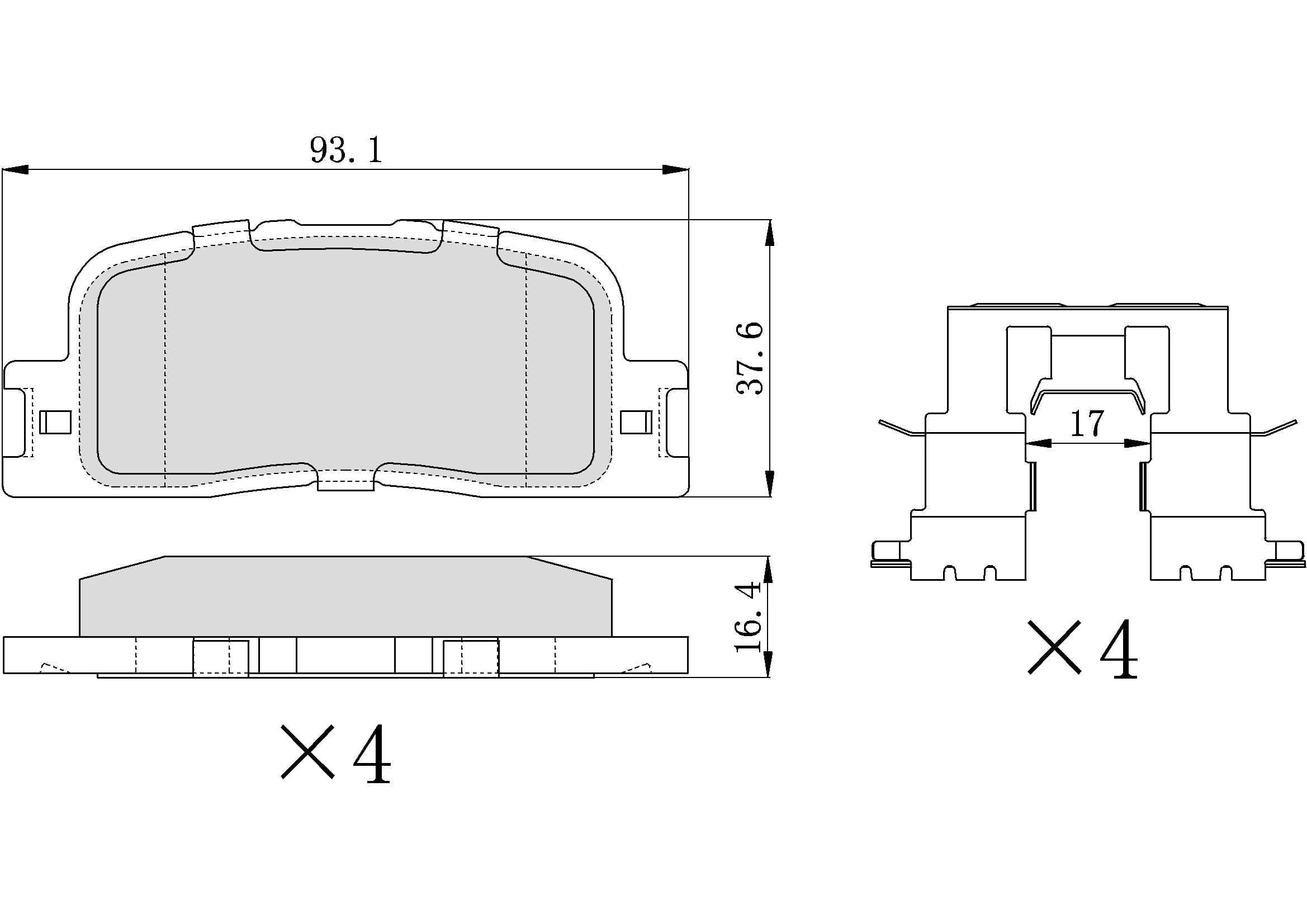 UltraHC 700 Brake Pad Set, Rear HC7.0885.0.C, Toyota Highlander 2003-2001