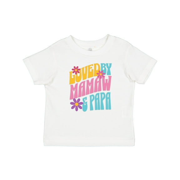 Inktastic Mamaw and Papaw Retro Flowered Girls Baby T-Shirt