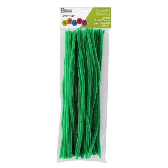 Essentials By Leisure Arts Arts Chenille Stem 12" 6mm Green 100pc