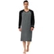 thumbnail image 1 of Camisones de hombre Contraste Color Henley Sleep Shirt Lounge Sleepwear Camisón Pijamas Gris Oscuro Negro XL Unique Bargains Camisone, 1 of 5