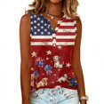 thumbnail image 4 of 250th Anniversary Usa Shirt Women Casual National Flag Print Sleeveless Shirts Patriotic Shirts Tees, 4 of 7