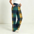 thumbnail image 7 of Edvintorg Women's Pajama Bottoms Plaid Elastic Waisted Comfy Lounge Pants Drawstring Wide Leg Loose Casual Sleep Pant with Pocket Womens Clothing Multicolor S-2XL, 7 of 7