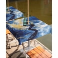 thumbnail image 2 of Outdoor Tablecloth with Umbrella Hole for Patio/Picnic/Party/Camping, Gold Blue Sky Waterproof Table Cloth Square Cover Washable, Abstract Vintage Oil Painting Art 60"x 60", 2 of 7
