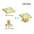 thumbnail image 3 of Unique Bargains 100 Ensembles Rivet 10mm Pyramide Rivet Rapide Clous Carrés Pointes Ton Or, 3 of 5