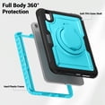 thumbnail image 3 of Case for iPad Mini 7th/6th Generation 8.3 inch 2024/2021 with 360 Rotating Stand, Shoulder Strap, Heavy Duty Shockproof Cover, Sky Blue, 3 of 7