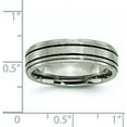thumbnail image 6 of Chisel Titanium Brushed Center Black Enamel 6.2mm Ridged Edge Band - Ring Size 6.0, 6 of 8