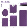 thumbnail image 4 of CHAKME Non Slip Machine Washable 5 Piece Bath Rug Set Memory Foam Ultra Absorbent Large 20"x46" & 32"x20" Long 24"x17" Small 18"x16" U Shape Contour 24"x20" Bathroom Mat Rustic Lattice purple, 4 of 8