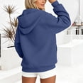 thumbnail image 4 of CYMMPU Women’s Zip Up Hooded Sweatshirt Jacket, Long Sleeve Casual Outerwear with Front Pockets Relaxed Fit Hoodie Coat for Everyday Sporty and Loungwear Style Navy L, 4 of 7