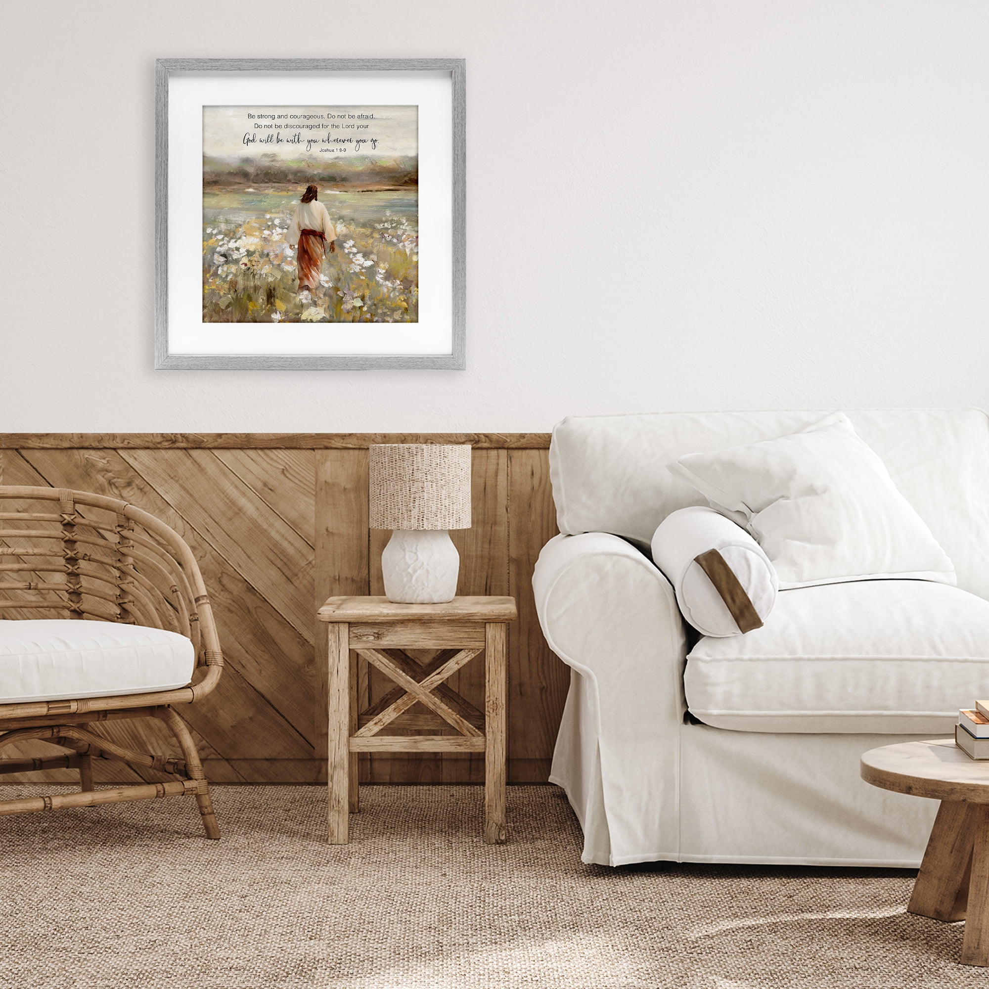 Stupell Industries God With You Wherever Gray Framed Print Under Glass, design by Sally Swatland