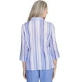 thumbnail image 2 of Alfred Dunner Womens Mitered Iris Stripe Button Down Top, 2 of 4