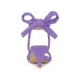 thumbnail image 2 of BLISSFUL STEP Women Open Toe Ankle Bow Tie Mid Heels Sandals Purple 7.5, 2 of 7
