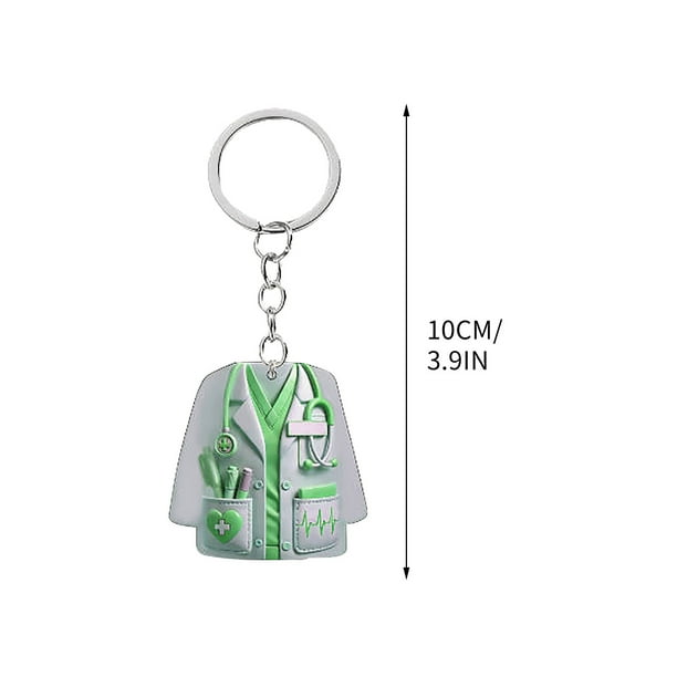 Colgante de coche con uniforme de enfermera plano 2D, decoración para árbol de Navidad, llavero plano de acrílico, colgante de joyería