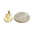 thumbnail image 3 of New 14k yellow Gold lion head face with crown Leo Pendant charm fine gift 2.4g, 3 of 12