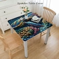 thumbnail image 2 of nygtbtfer Fitted Round Tablecloths Table ,Summer Marine Sea Turtle on White Elastic Edged Table Cloth for Kitchen Dining Holiday Party Tables Decor,Watercolor Seaweed Coral, 2 of 7