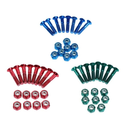 

24pcs Replacement Skateboard Truck Mounting Hardware Set Longboard Screws Head with Lock Nuts