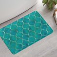 thumbnail image 2 of Teal and Gold Geometric Lattice Pattern Bathroom Rugs Mat,Non Slip Microfiber Bathroom Rug,Rubber Backing,Soft Bathroom Mats for Bathroom Floor,Tub and Shower,17x27in(43x68cm), 2 of 5