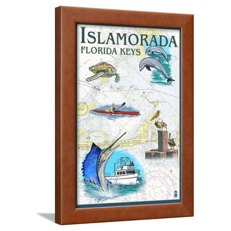 Islamorada Florida Keys  Nautical Chart Framed Print 