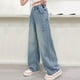 thumbnail image 4 of Cowsor Girls Baggy Jeans Distressed Denim Pants Elastic Waist Wide Leg Jeans for Girls Kids Loose, 4 of 7