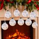 thumbnail image 5 of Decoraciones navideñas, adornos navideños, regalos navideños. Juego de 6 adornos navideños de bolas doradas transparentes con purpurina de 8 cm., 5 of 6