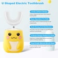 thumbnail image 2 of U-Shaped Soft Silicone Ultrasonic 360° Clean Tooth Electric Toothbrush Yellow Students 8-15 Years Old, 2 of 6