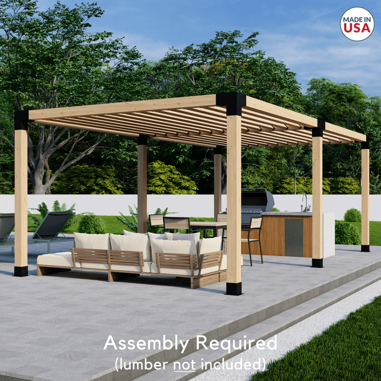 Heavy-Duty 6x6 Hardware for Modern Outdoor Kitchen Pergola with