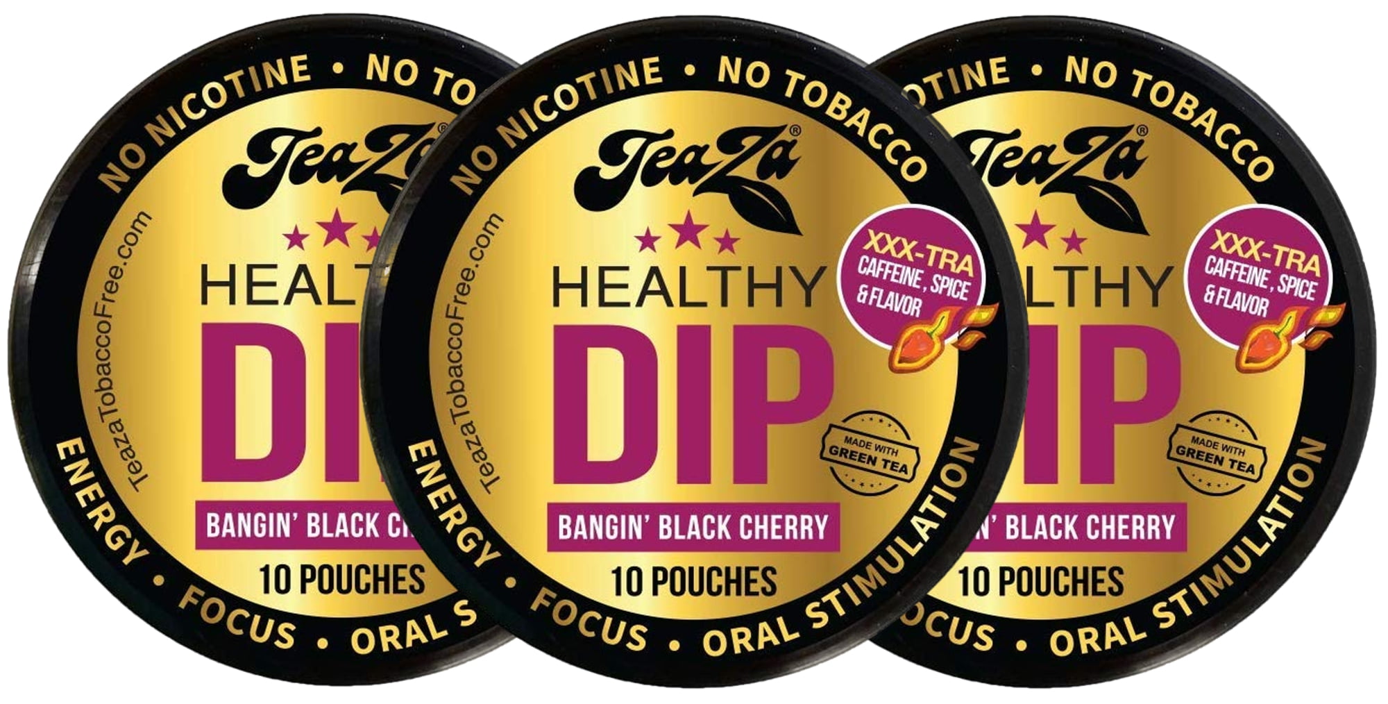 Teaza Herbal Energy Pouches Bangin Black Cherry Puck Walmart Com Walmart Com