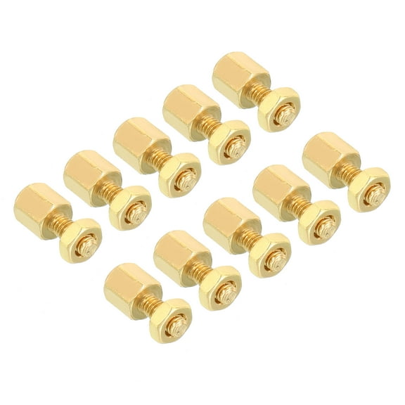 Uxcell 5mm 6mm M2.5 Standoff Screws 40 Pack Brass Hex Standoffs Nuts Gold Tone