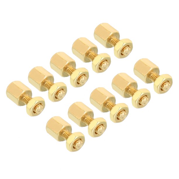 Uxcell 5mm+6mm M2.5 Standoff Screws 40 Pack Brass Hex Standoffs Nuts