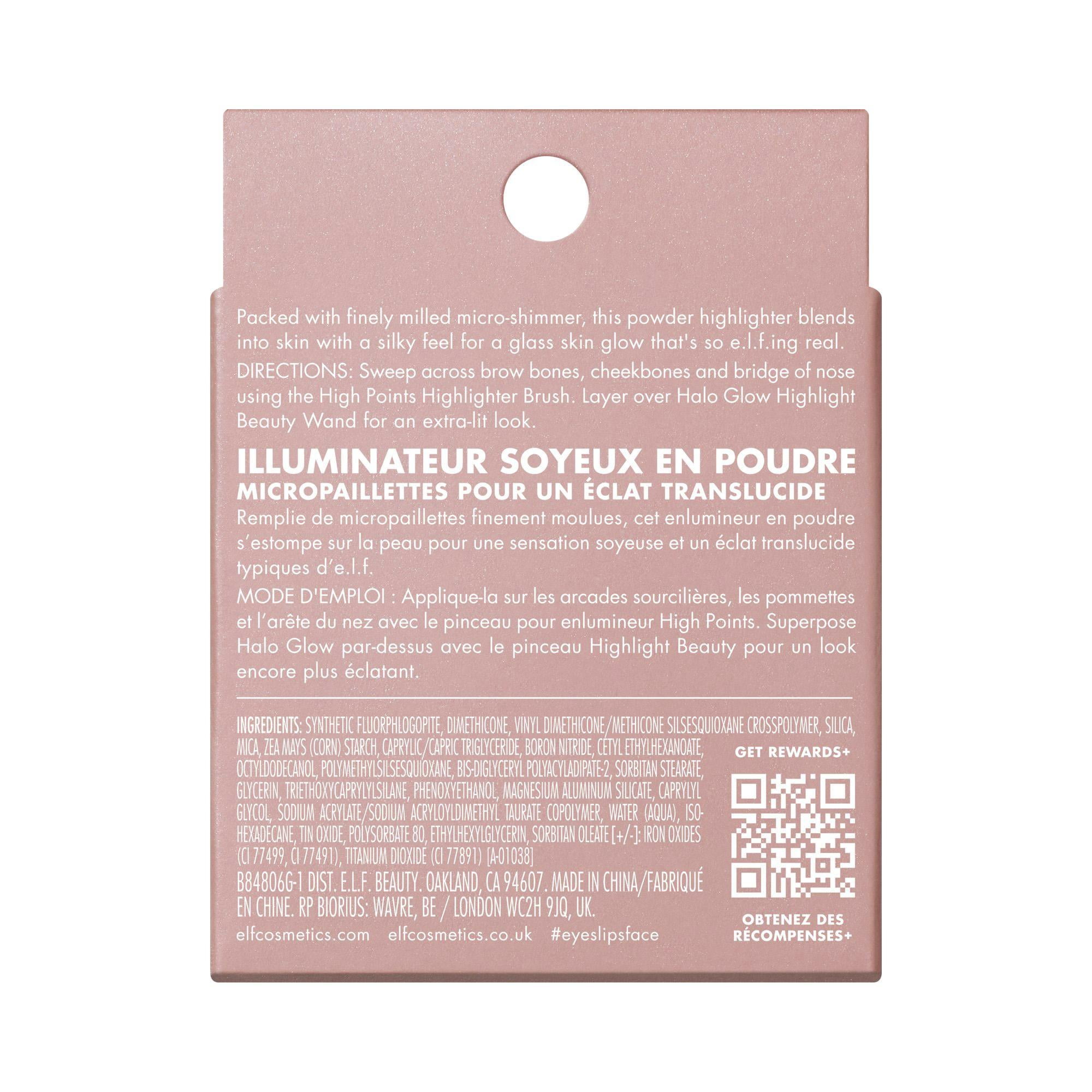 e.l.f. Cosmetics Halo Glow Silky Powder Highlighter, Bronzed Baddie, 4.5 g