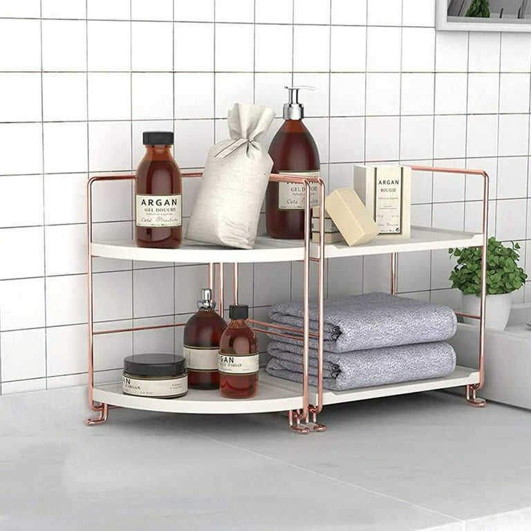 Rose Gold Bathroom Shower Storage Rack Shampoo Soap Cosmetic Shelves Wall  Mount