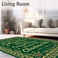 thumbnail image 2 of ODIKA 8'x10' Machine Washable Non-Slip Area Rug, Festive Typography with Holly and Snowflake Accents Christmas High Traffic Rug, Green, 625493, 2 of 7