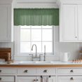 thumbnail image 5 of Dark Green Burlap Texture Sheer Curtains Valances for Windows Farmhouse Vintage Green Chiffon Kitchen Valances for Cafe, Rod Pocket Voile Window Treatments Curtains for Living Room Bedroom, 54"x18", 5 of 9