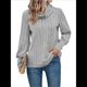 thumbnail image 2 of Suéter Tipo Túnica de Cuello Alto para Mujer, de Larga, de Punto Acanalado, Cómodo, Holgado, Informal, para Otoño Gris L, 2 of 7