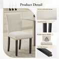 thumbnail image 2 of Funcionalidad individual, estilo sofisticado – Silla de comedor tapizada beige, respaldo alto Parsons, ribete de tachuelas, lino suave,diseño ergonómico. Especificaciones: 1 unidad, pack arpillera., 2 of 7