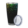 thumbnail image 2 of Picia Night Rainbow Sparkles Pattern 20 oz Tumbler Stainless Steel Vacuum Insulated Coffee Ice Cup Double Wall Travel Flask Dual Lid Water Bottle, Eco-friendly Car Cup-Straw Three-piece Set, 2 of 8