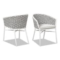 thumbnail image 1 of Pemberly Row 24" Rope Barrel Back Patio Dining Chairs Set of 2 in Optic White, 1 of 9